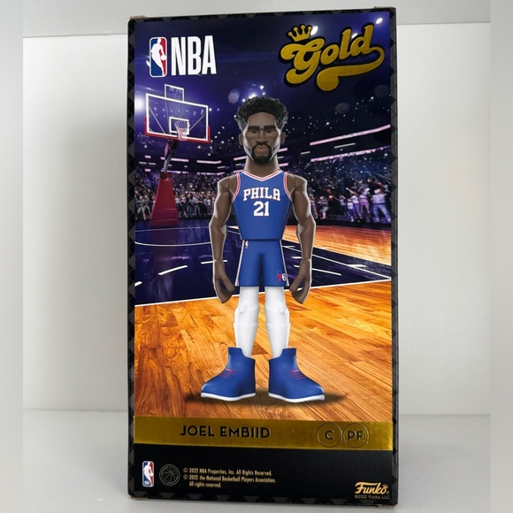 Funko NBA Joel Embiid Premium Vinyl Gold Chase Figure 12”H - Picture 6 of 7